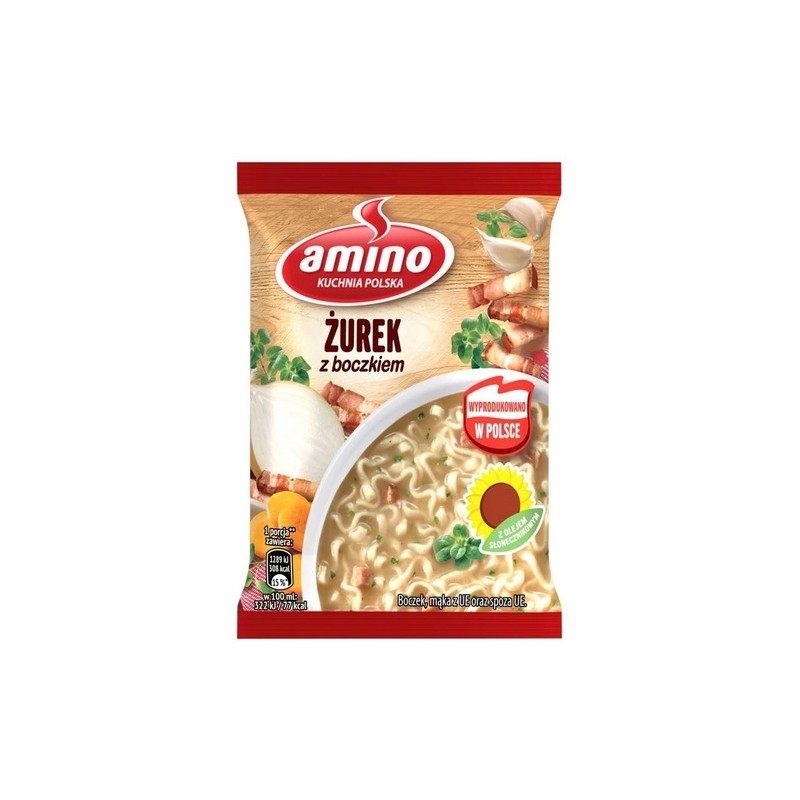 Amino zupa żurek z boczkiem z makaronem żur