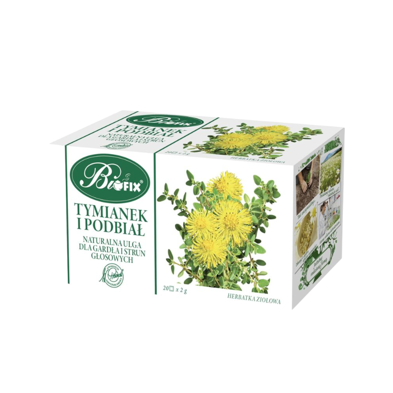 Bifix herbata ziołowa tymianek i podbiał na gardło i struny głosowe 20 t.