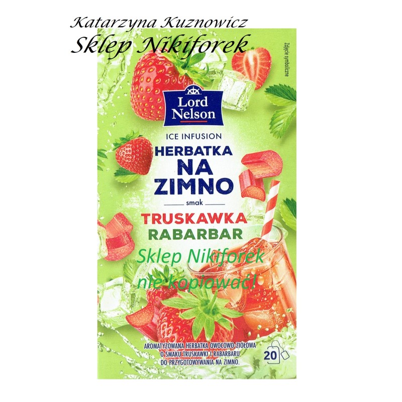 Lord Neloson herbata na zimno truskawka i rabarbar 15 t.
