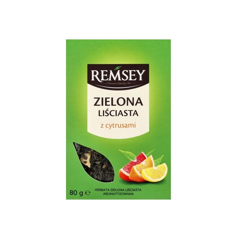 Remsey cytrusowa herbata zielona liściasta sypana 80g