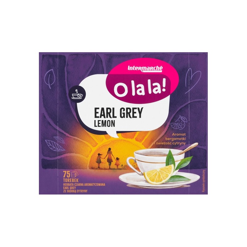 O la la! herbata czarna earl grey lemon cytrynowa 75t