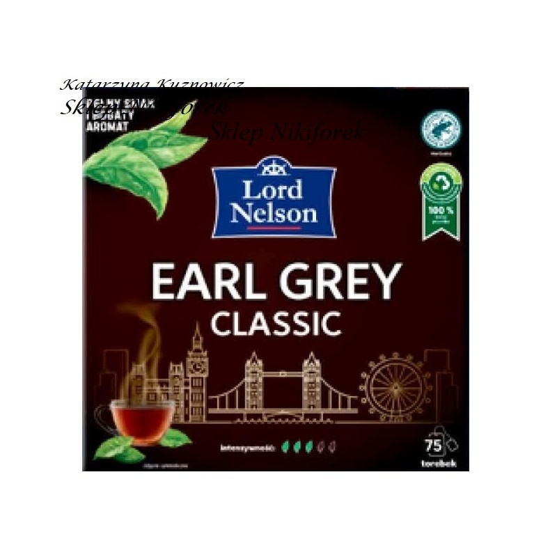 Lord Nelson herbata czarna earl grey classic 75t.