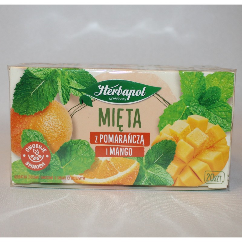 Herbata ziołowa Herbapol mięta z pomarańczą i mango 20t.