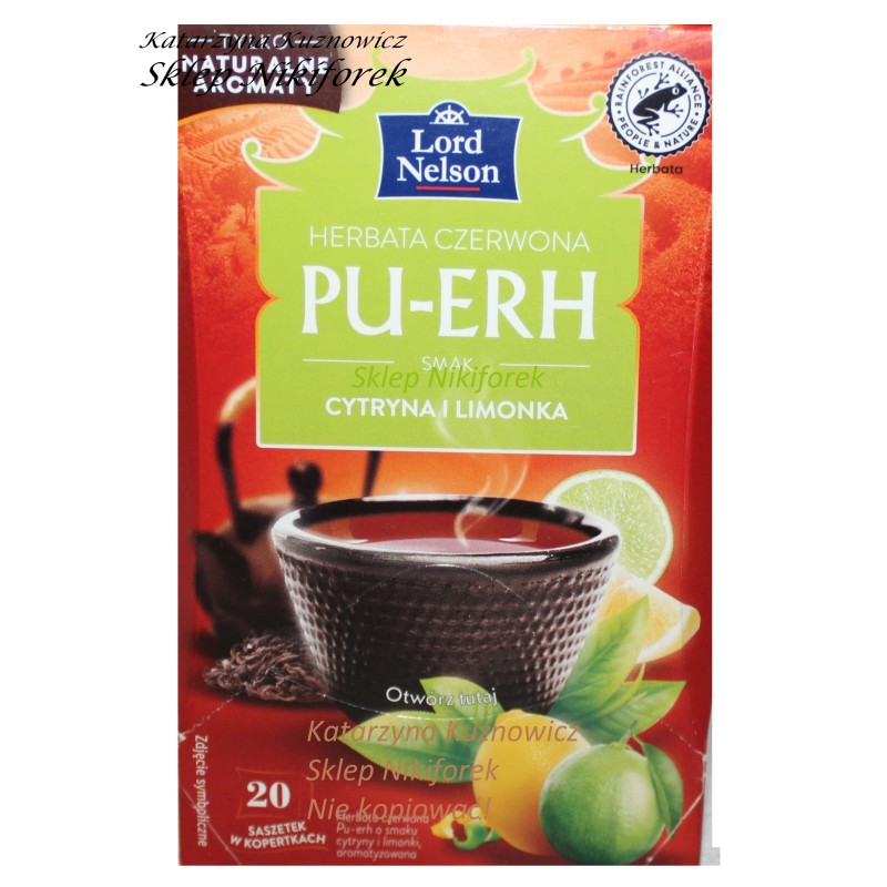 Lord Nelson herbata czerwona Pu-erh limonka i cytryna 20t.