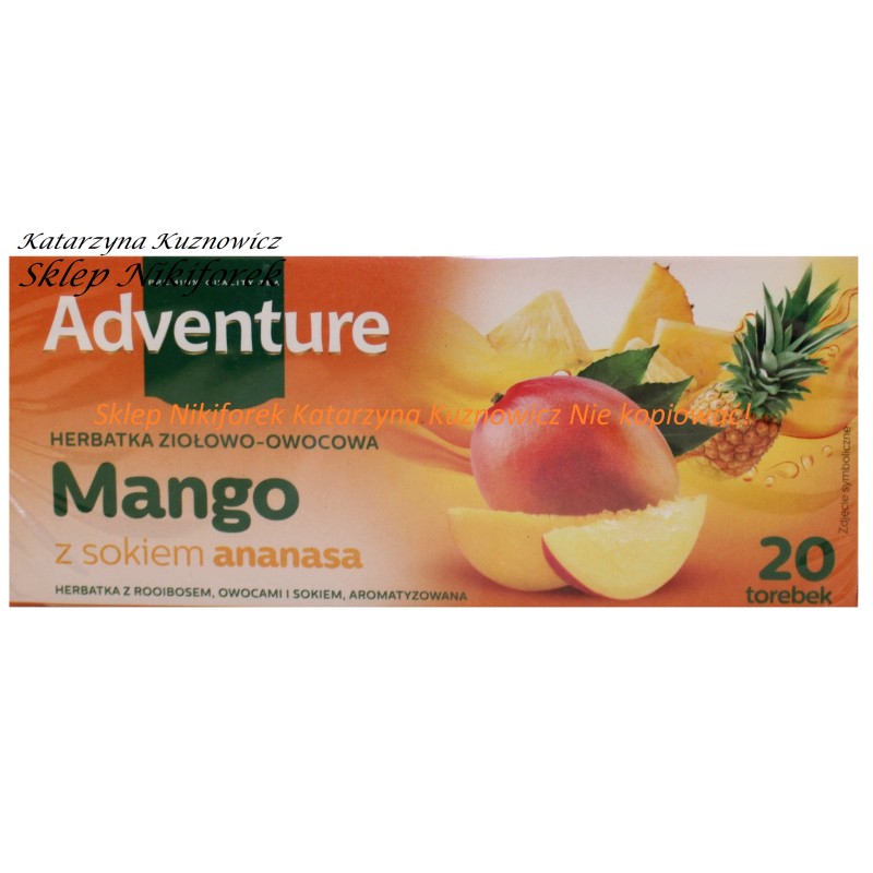 Adventure herbata owocowa mango z sokiem ananasa 20t.