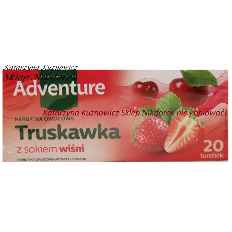 Adventure herbata owocowa truskawka z sokiem z wiśni 20t.