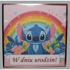 Kartka na urodziny dla dzieci tęczowa Lilo i Stitch Sticz