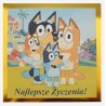 Kartka na urodziny dla dzieci Bluey pieski Blu i Bingo złota