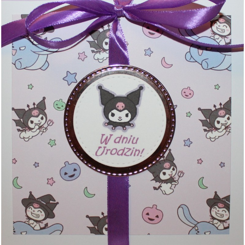 Kartka na urodziny dla dzieci fioletowa kuromi my melody