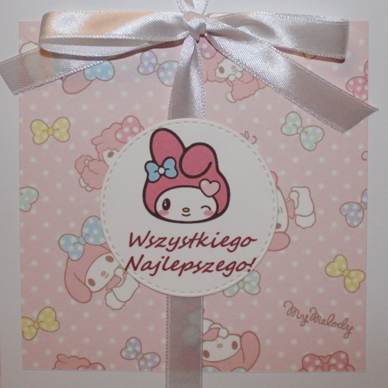 Kartka na urodziny dla dzieci różowa z bajki my melody