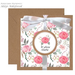 Kartka na ślub brązowa eko...