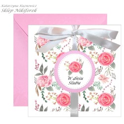 Kartka na ślub biała w...