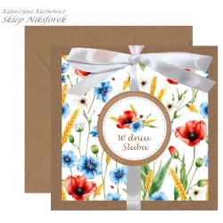 Kartka na ślub eko brązowa...