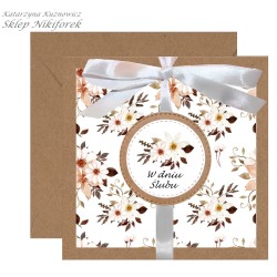 Kartka na ślub eko brązowa...