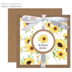 Kartka na ślub eko brązowa...