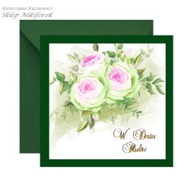 Kartka na ślub zielona w...