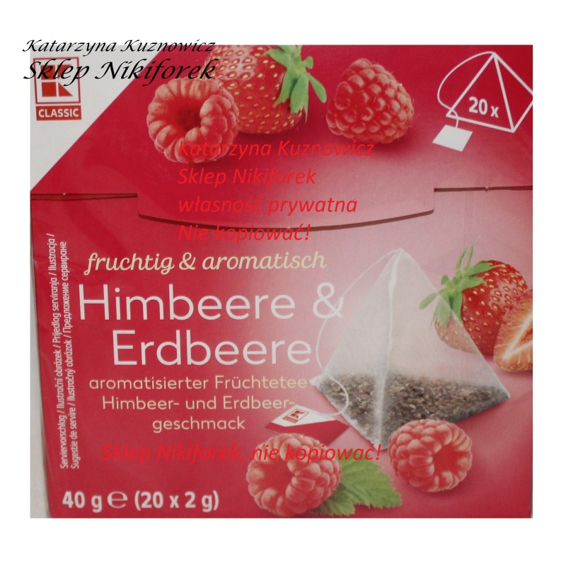 Kaufland herbata owocowa truskawka i malina K-classic Himbeere & Erdbeere 20 t.