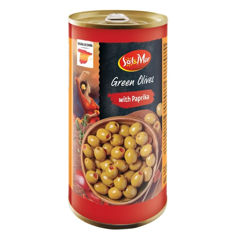 Sol&Mar oliwki w puszce z pastą z papryki 350g