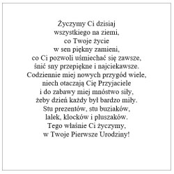 Kartka na roczek dla chłopca niebieska miś tort