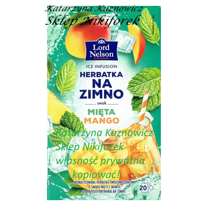 Lord Nelson herbata na zimno mięta z mango 20 t.