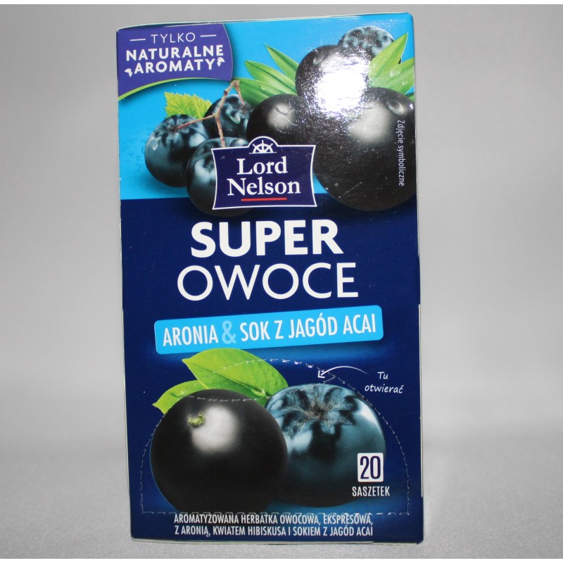 Herbata owocowa Lord Nelson Super Owoce aronia i sok z jagód acai 20t.