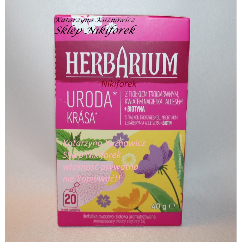 Herbarium herbata ziołowa Uroda 20t. fiołek nagietek aloes biotyna moringa