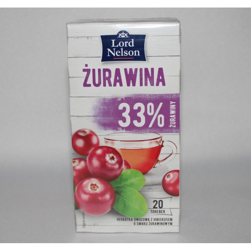 Herbata owocowa Lord Nelson żurawina 33% 20t.