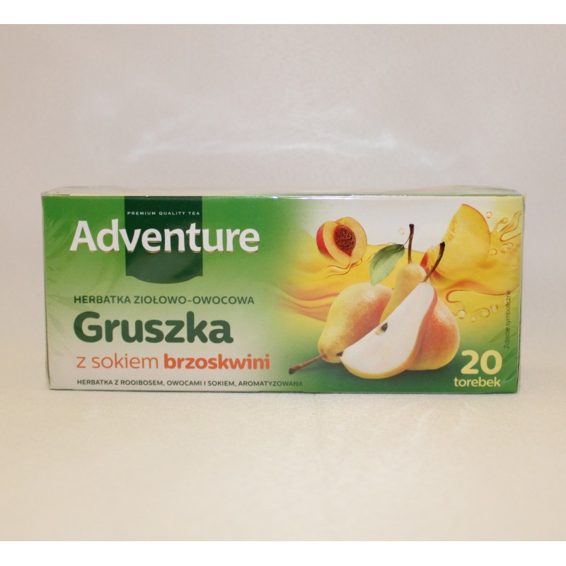 Herbata owocowa Adventure gruszka z sokiem z brzoskwini 20t.