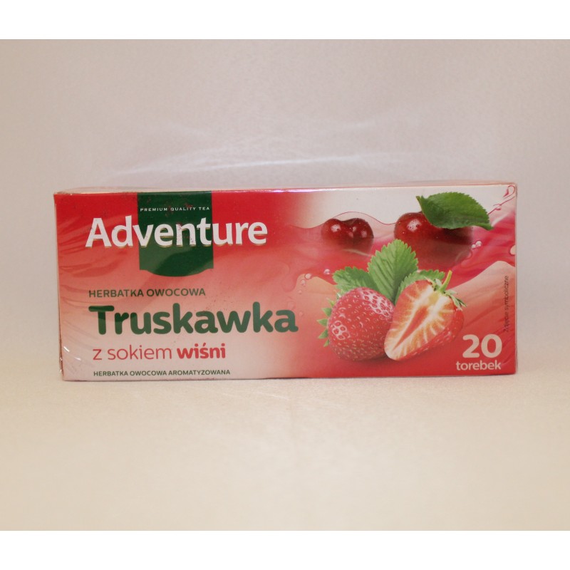 Herbata owocowa Adventure truskawka z sokiem z wiśni 20t.