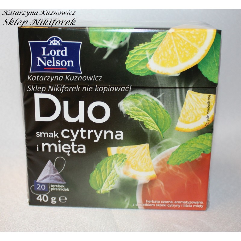 Herbata czarna Lord Nelson Duo cytryna i mięta 20t.