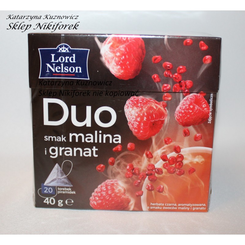 Herbata czarna Lord Nelson Duo malina i granat 20t.