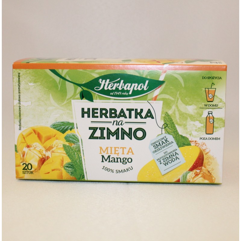 Herbata na zimno Herbapol mięta i mango 20t.