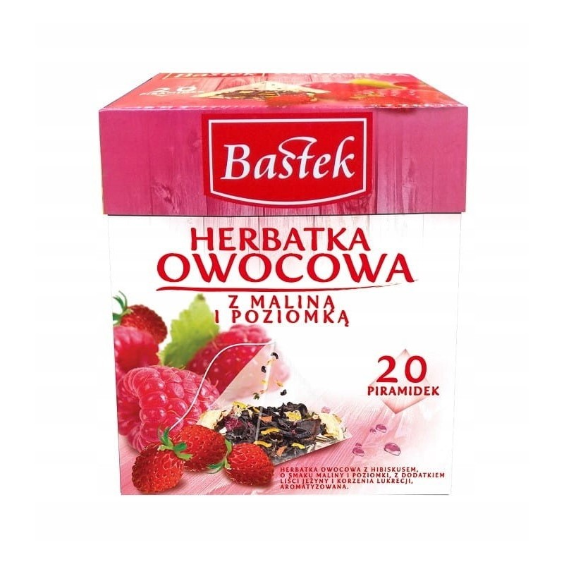 Herbata owocowa Bastek malina poziomka 20t.