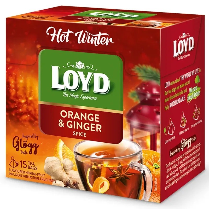 Herbata zimowa Loyd Hot Winter pomarańcza z imbirem - Glogg brendy