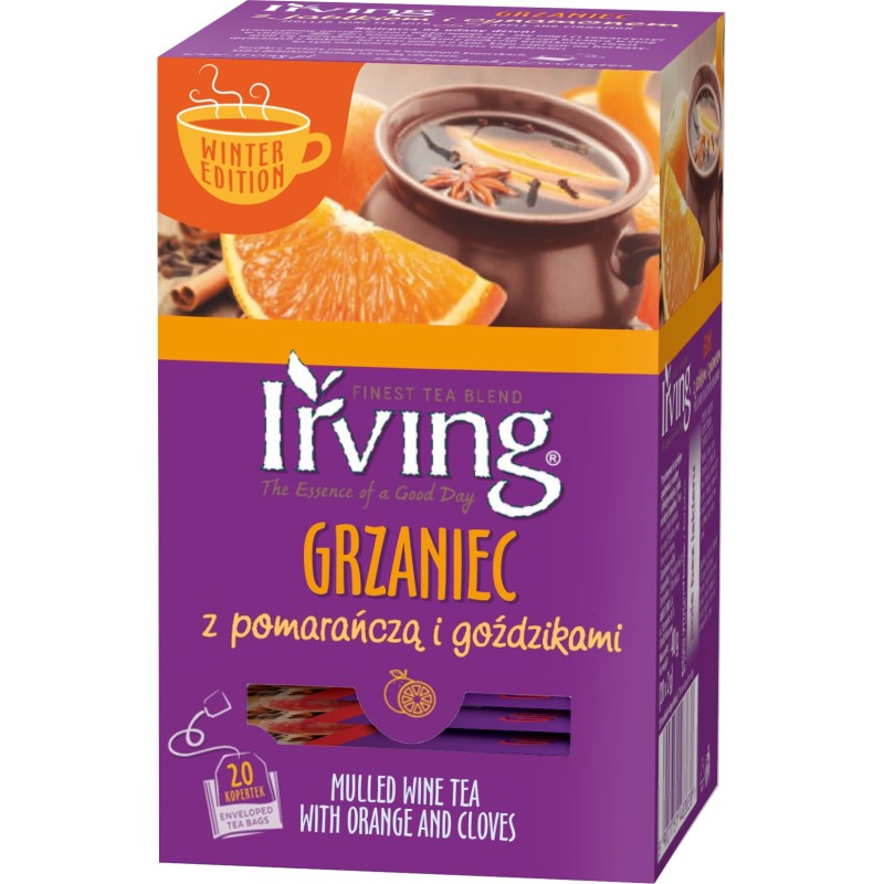 Herbata zimowa Irving grzaniec herbaciany z pomarańczą i goździkami 20t.