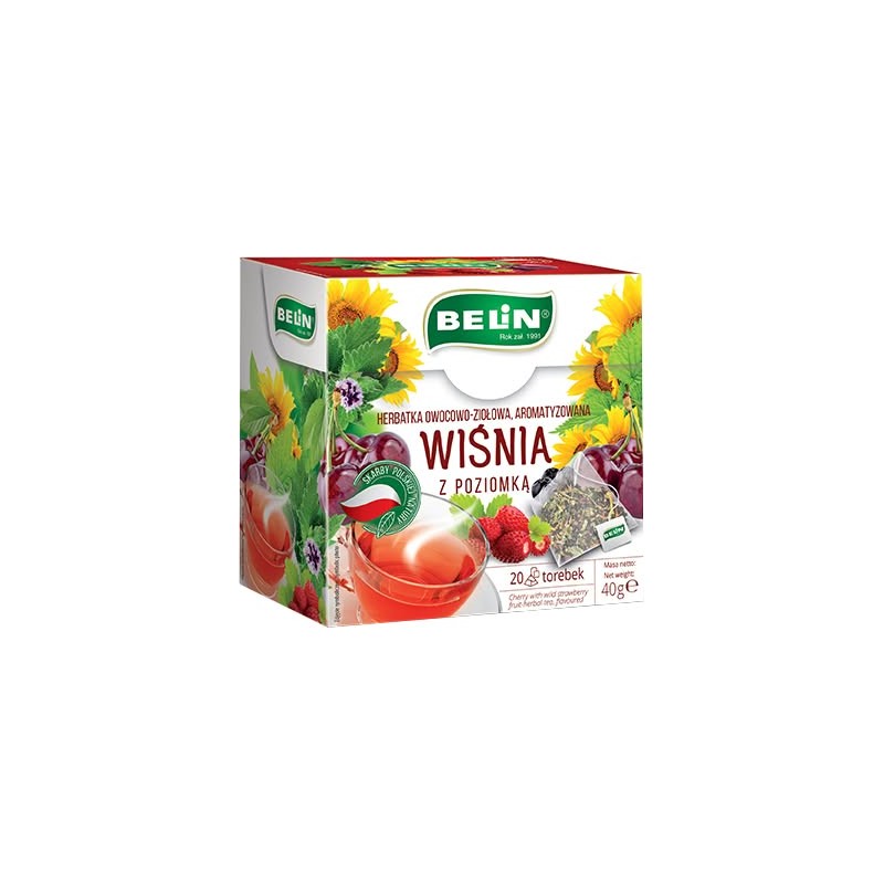 Belin herbata ziołowa wiśnia z poziomką 20t.