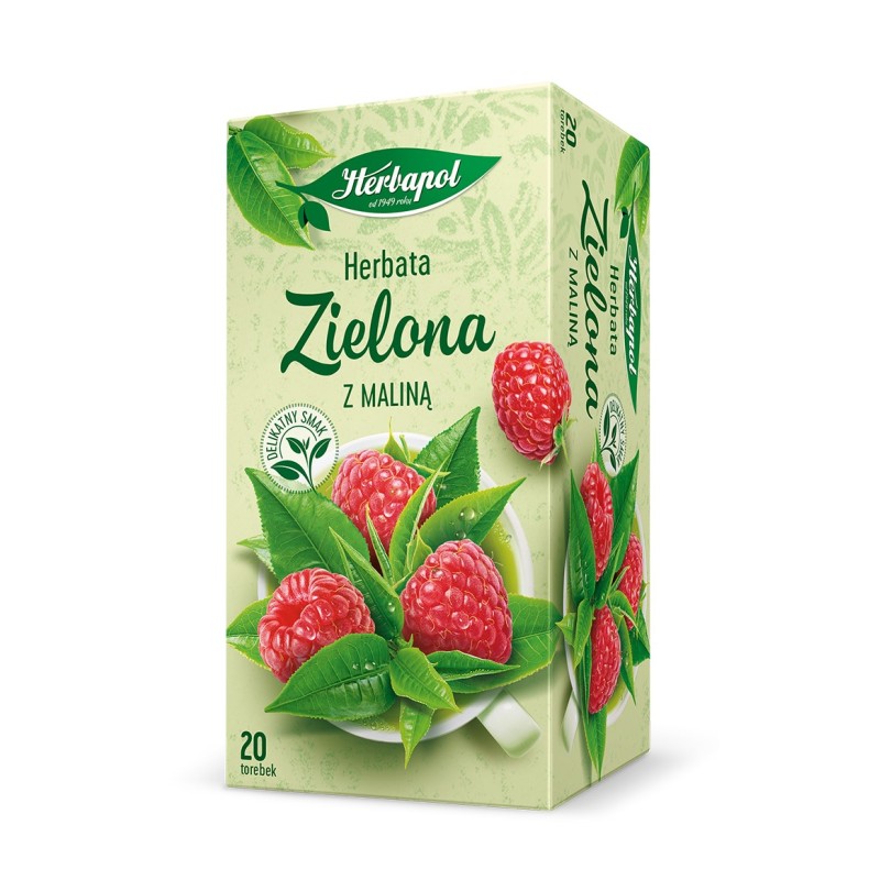Herbapol Herbata zielona z maliną 20 t.