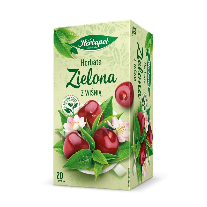 Herbapol Herbata zielona z wiśnią 20 t.