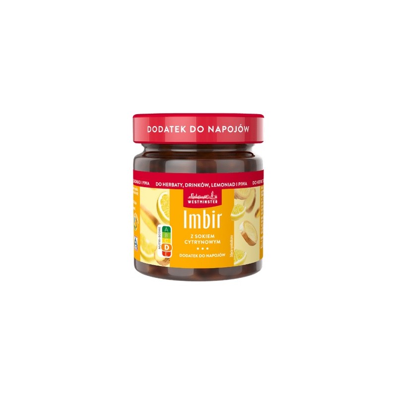 Westminster 4tea Imbir z sokiem z cytryny syrop do napojów herbat drinków piwa 220g